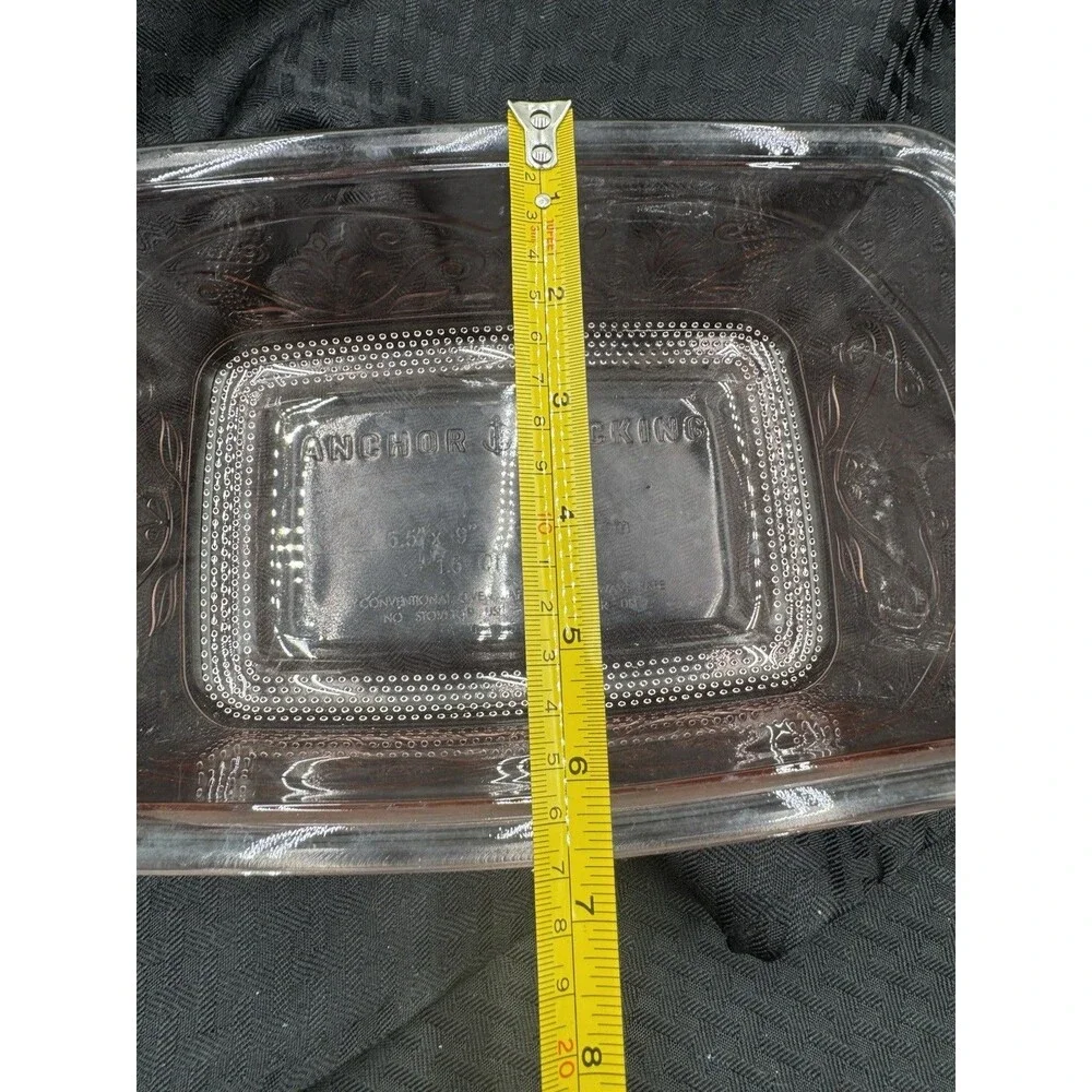 Anchor Hocking Rose water Laurel  Baking Pan Casserole Dish Pink USA